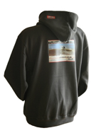 Surf clothing Hoody in Storm Grey with Llangennith Surf photo