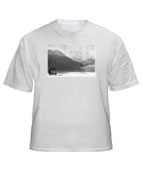Black and white surf photo of Banzai Pipeline on a Surf Tee shirt