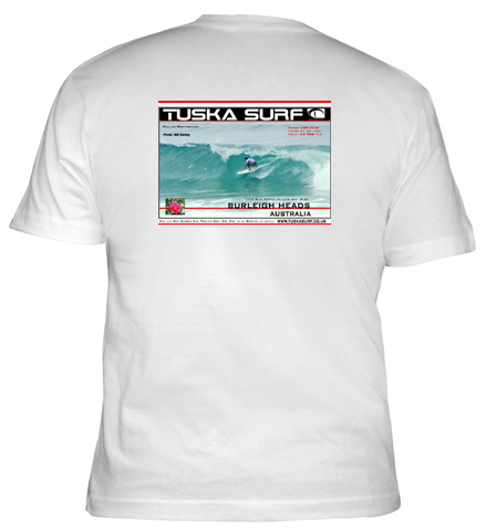 Surf photo of Burleigh Heads on a Te shirt