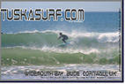 Photo of surf and surfing tubing wave at Widemouth Bay Bude Cornwall UK