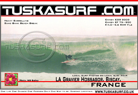 Photo of surf and surfing of tubing wave at La Gravier Hossegor, Biscay France