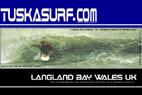 Surf T shirt with Photo of surf and surfing tubing wave at Langland Bay Gower Wales UK