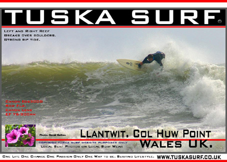 Photos of big surf at Col HUw Point Llantwit Major Wales UK