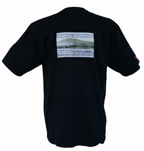 Photo of Surf T shirt with Surf photo art work of Barrelling wave at Whitesands Bay st. Davids Pembs