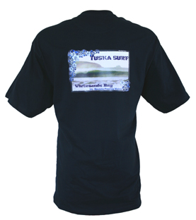 Photo of Surf T shirt with Surf photo art work of Barrelling wave at Whitesands Bay st. Davids Pembs