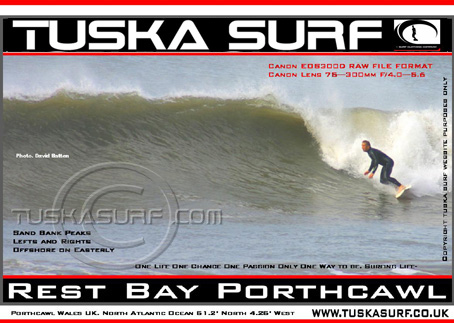 Photo of surf and surfing waves  at Rest Bay Porthcawl Wales UK