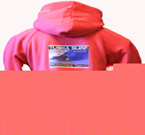 Fuscia Pink Surf Hoody with surf Photo of Teahupoo Indonesia