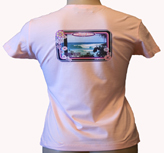 Pinks Girls surf Tee shirt with surf photo of Noosa Heads 