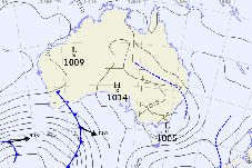 3 Day Surface pressure animation of Australias South Pacific Ocean, The Southern Ocean and The Tasmin Sea, for surf and swell prediction and Forecasts.
