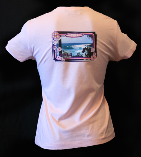 Surf photo of Noosa Heads Australia on a girls surf Tee shirt