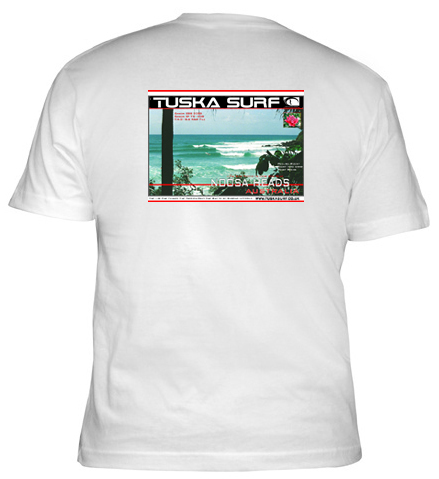 Tee shirt with surf photo of Noosa Heads Australia