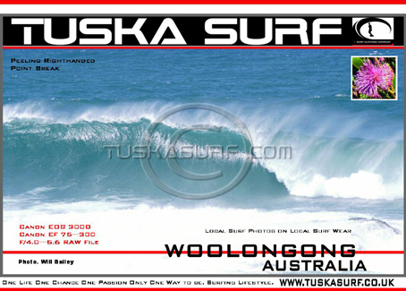 Surf photo of woolongong Australia, Surf and surfing photo of barrelling wave at Woolongong Australia