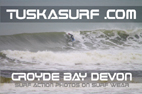 Surf T shirt with Photo of surf and surfing barrelling wave at croyde bay devon england