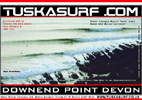 photo of surf and surfing wave set wrapping around downend point devon england