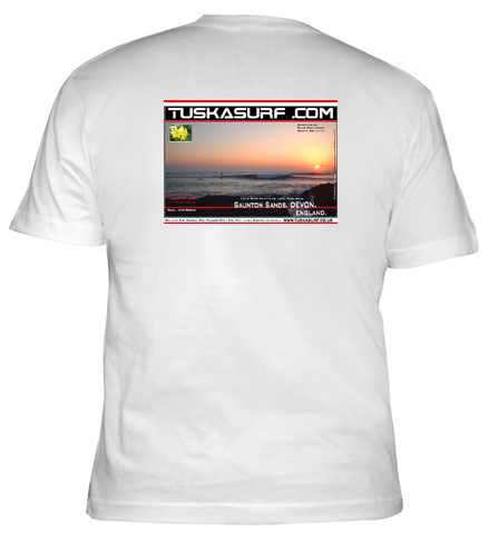 Surf photo of sunset at Saunton Sands on a Surf Tee shirt