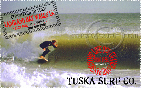 Surf T with surf photo of Langland Bay
