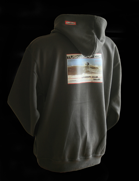 Surf clothing Chunky Soft Hoody with Llangennith Surf action photo on Design