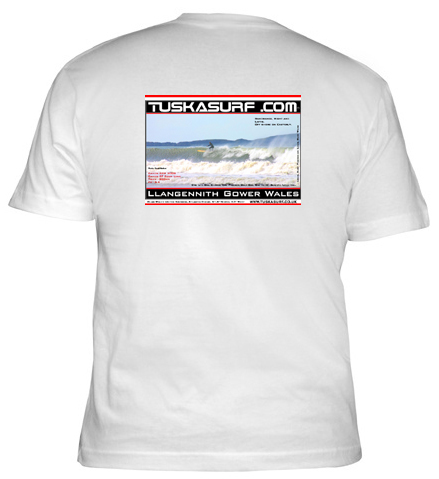 Llangennith Surf clothiong with surf actin photos of llangennith