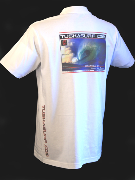 Surf photo of Wiamea Bay Oahu Hawaii on a surf Tee shirt