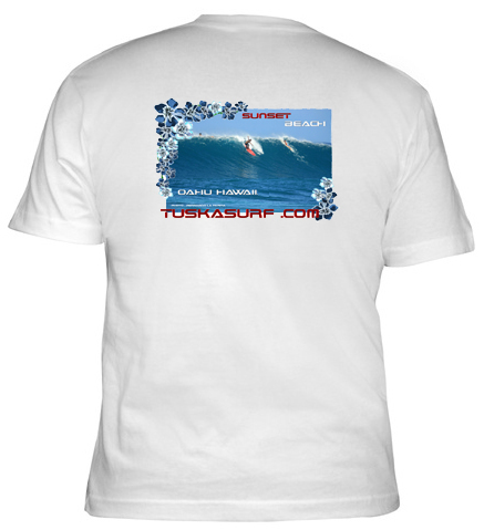 Surf photo os Sunset Beach Oahu hawaii on a surf T shirt