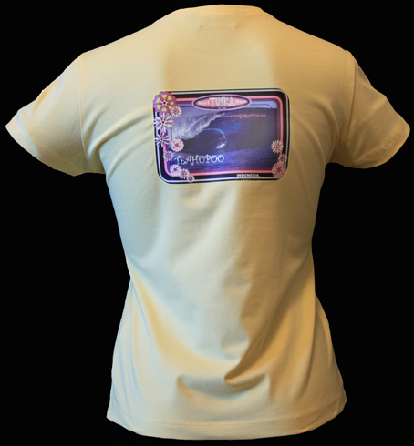 Surf photo of Teahupoo on a girls surf Tee shirt