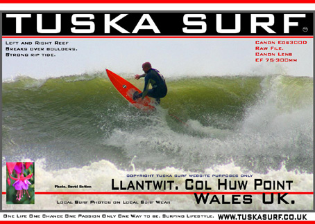 Photos of big surf at Col HUw Point Llantwit Major Wales UK
