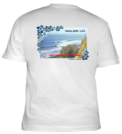 Surf photo of Southerndown Bay Wales on a Surf Tee shirt