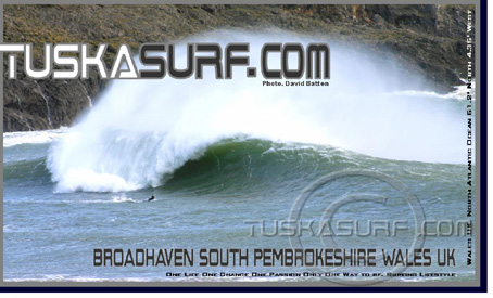 Photo of surf and surfing waves  in Broadhaven South Pembrokeshire Wales UK