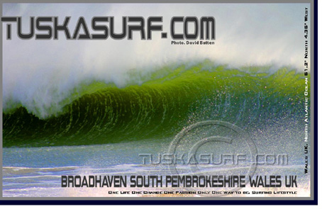 Photo of surf and surfing waves  in Broadhaven South Pembrokeshire Wales UK