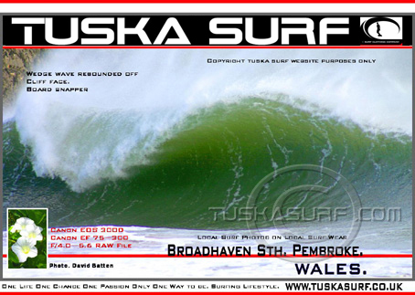 Photo of surf and surfing waves  in  Broadhaven South Pembrokeshire Wales UK