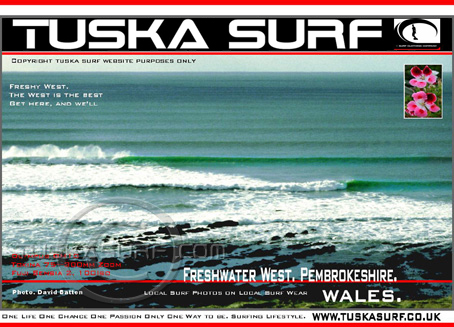 Photo of surf and surfing waves  in  Freshwater Reef Pembrokeshire Wales UK
