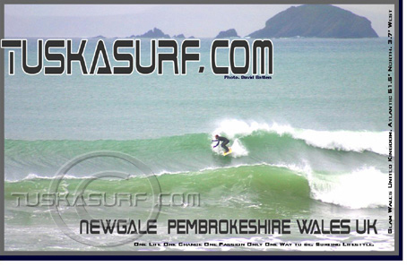 Photo of surf and surfing waves  in  Newgale Beach Pembrokeshire Wales UK