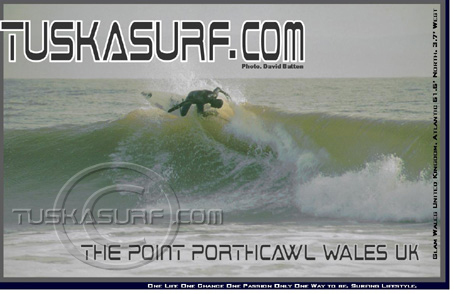 Surf and surfing photo of Simon Tucker doing an off the lip at The Point Porthcawl Wales UK