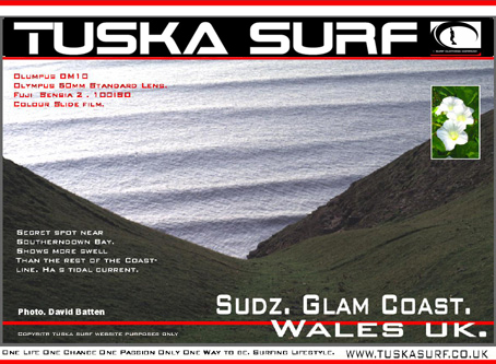 Photo of surf and surfing waves in Southerndown Bay Wales UK