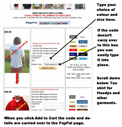 How to order a Tuska surf Tee shirt or Hoody etc